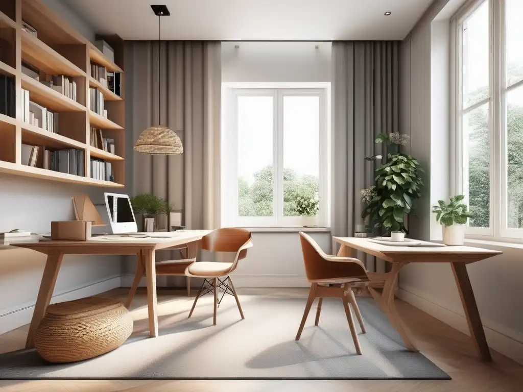 Espacio de estudio minimalista y sereno Ambiente de aprendizaje en casa - Estrategias de resiliencia en homeschooling
