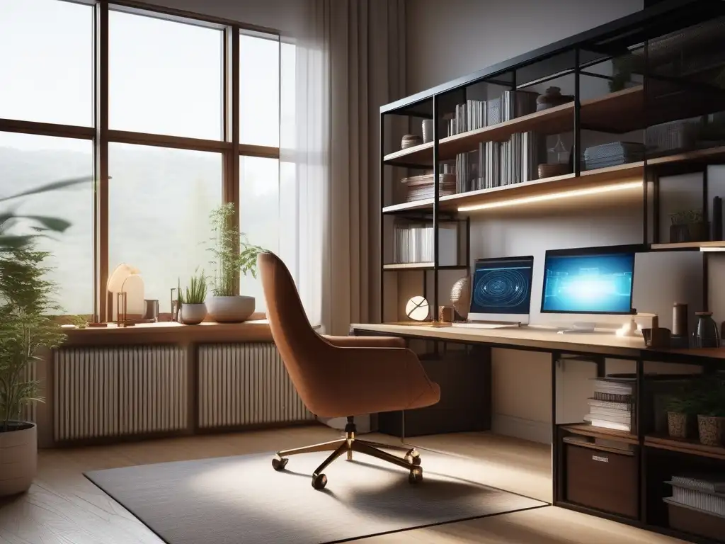 Ambiente hogareño sereno con espacio de homeschooling