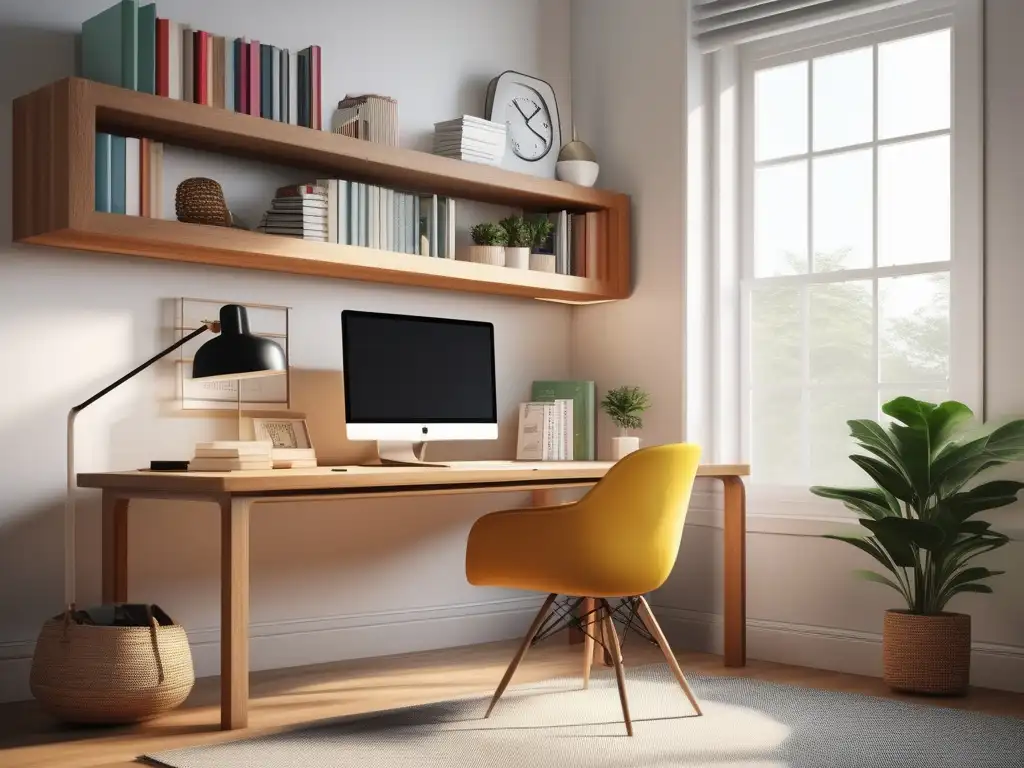 Espacio de estudio en casa acogedor y moderno Espacio de aprendizaje en casa con estrategias adaptativas de enseñanza en homeschooling