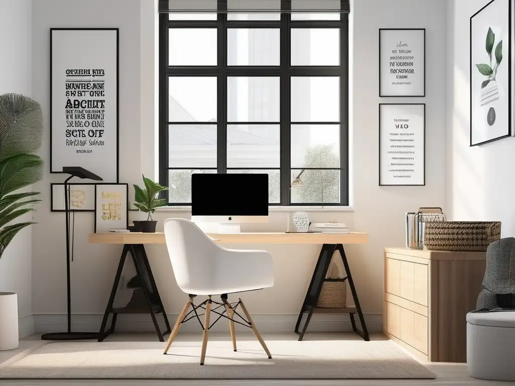 Estudio en casa minimalista y sereno con técnicas adaptativas para homeschooling