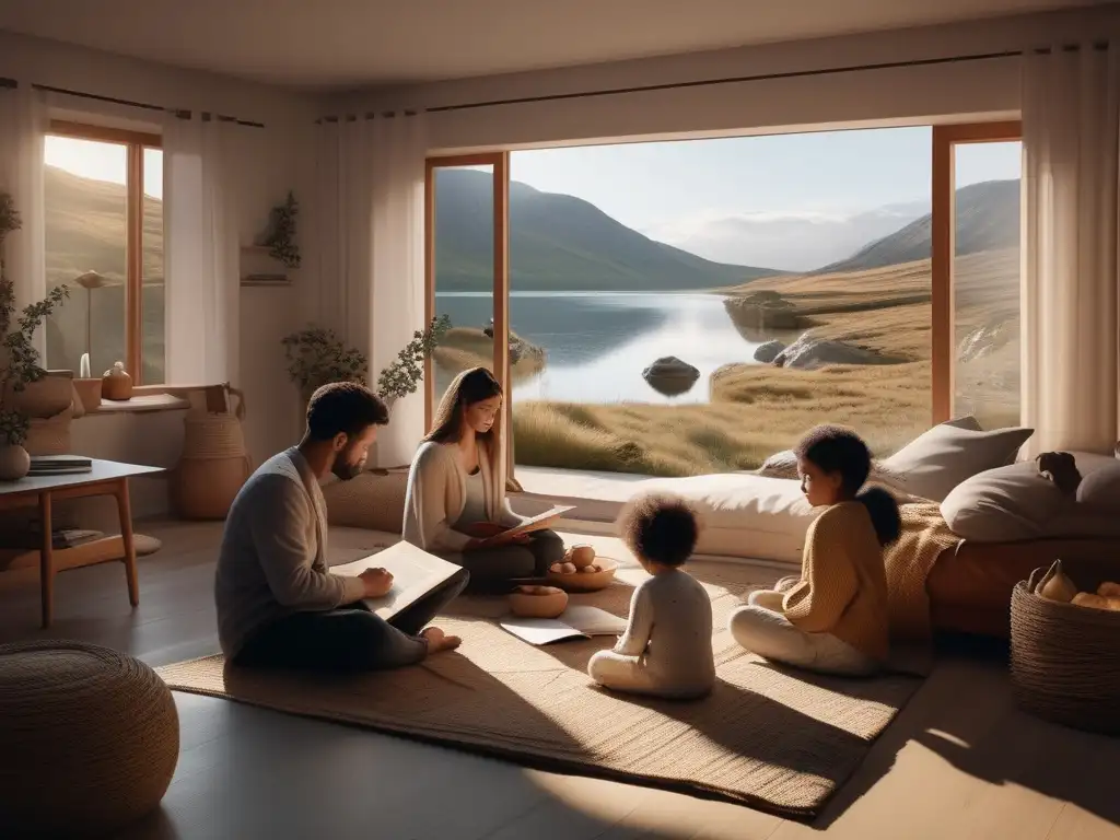 Familia disfruta educación y viajes en hermoso paisaje natural (Beneficios de viajes educativos en homeschooling)