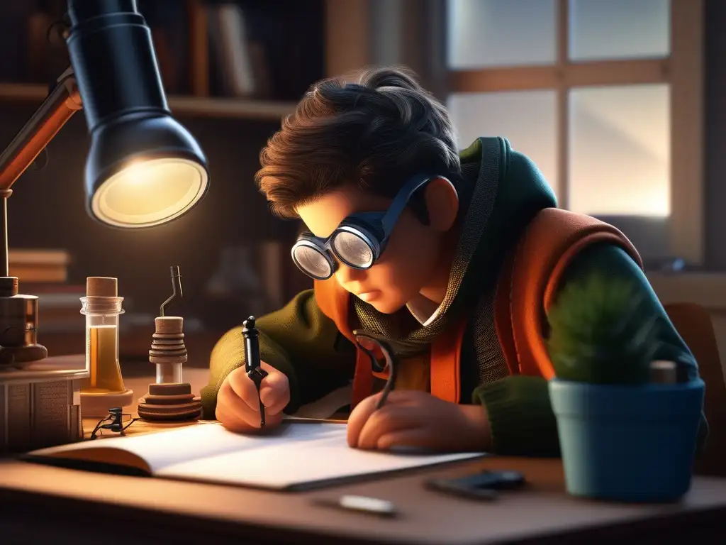 Niño explorando ciencia y tecnología Niño en ambiente educativo STEAM en homeschooling