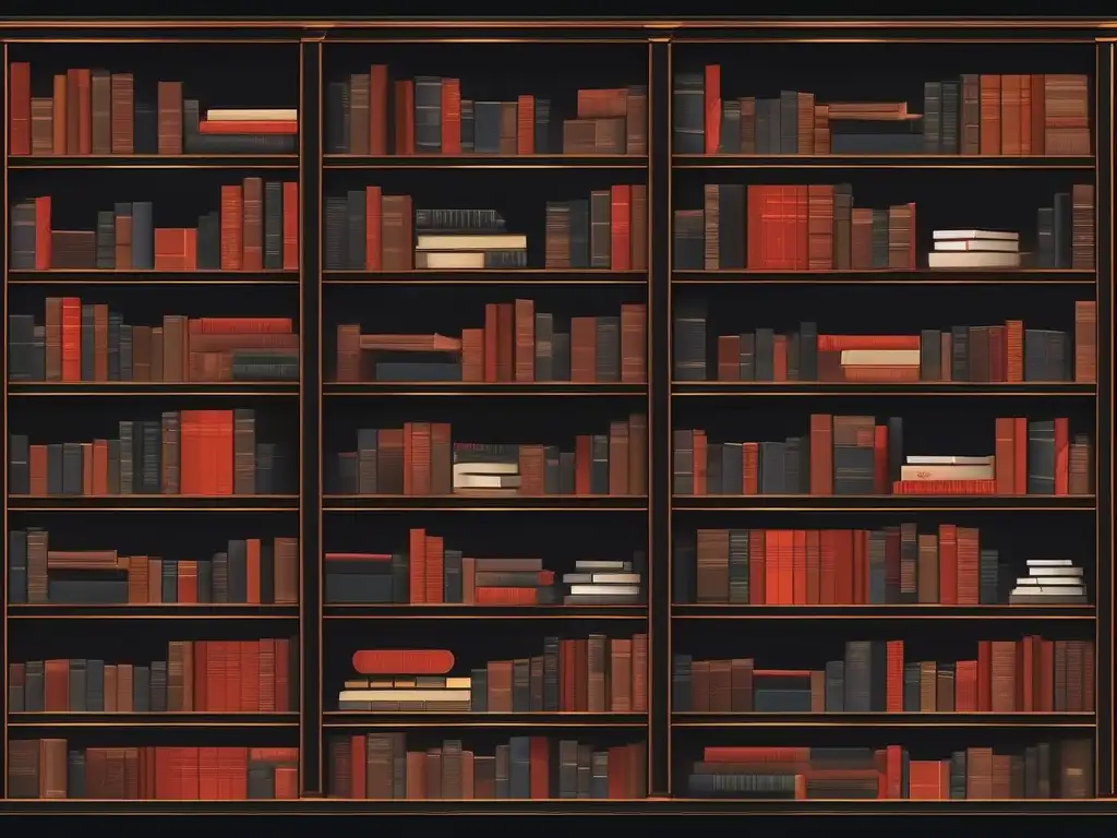 Libros representando contextos históricos y sociales en Guía enseñanza 'Fahrenheit 451' en casa: imagen minimalista de una estantería con libros representando contextos históricos relevantes