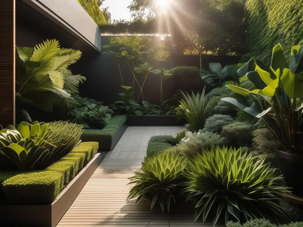 Jardín minimalista tranquilo y armonioso Jardín hogareño con plantas: Beneficios de la educación en el hogar con plantas