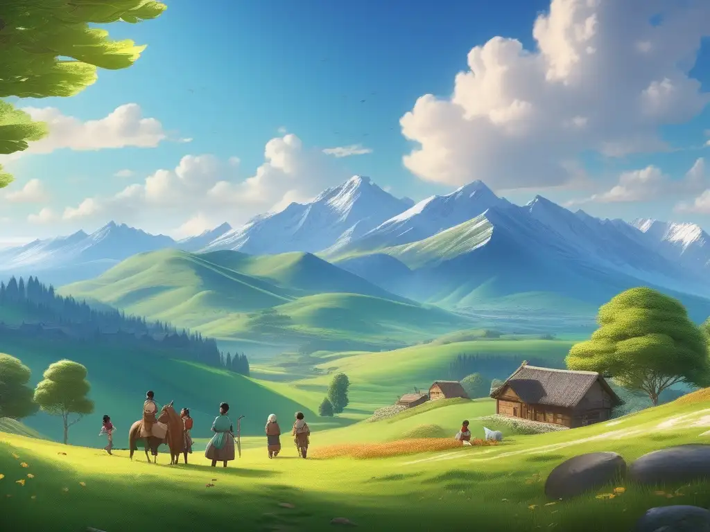 Beneficios de viajes educativos en homeschooling: Niños aprendiendo en paisaje hermoso con maestro y globos