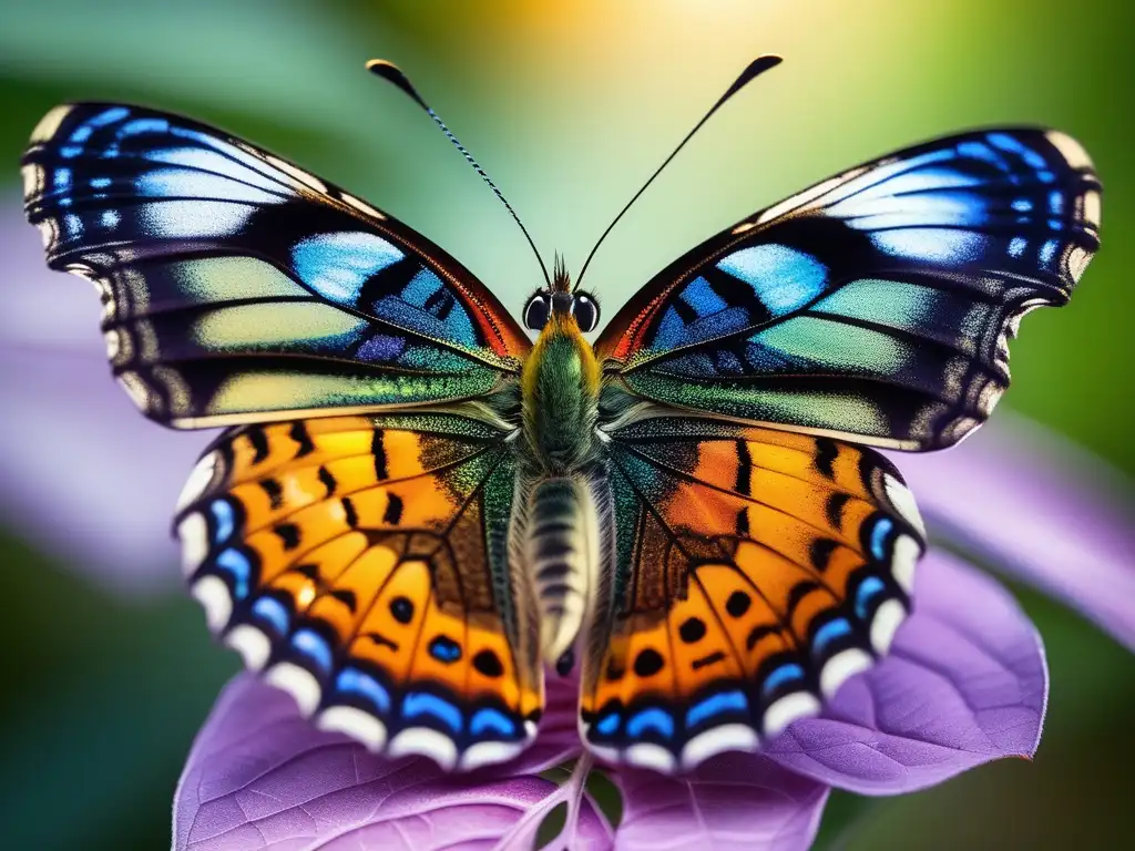 Mariposa posada en hoja verde Mariposa posada en hoja verde: aprendizaje de biología en homeschooling