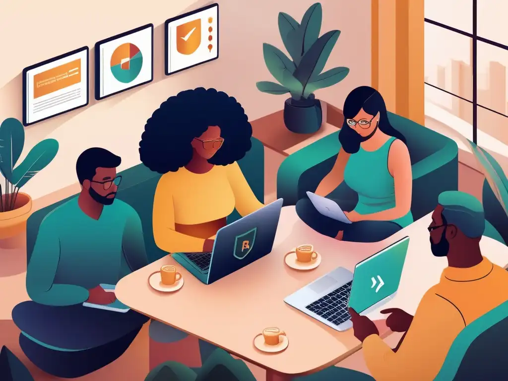 Niños en ambiente hogareño aprendiendo online con seguridad en homeschooling